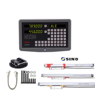 2 Achsen Digitale Ablesung SINO SDS6-2V DRO mit Metall-LED-Kits Zwei lineare Lineale für Fräsmaschine